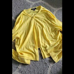 Womens Size Large Chaps Brand Yellow Lightweight Cardigan